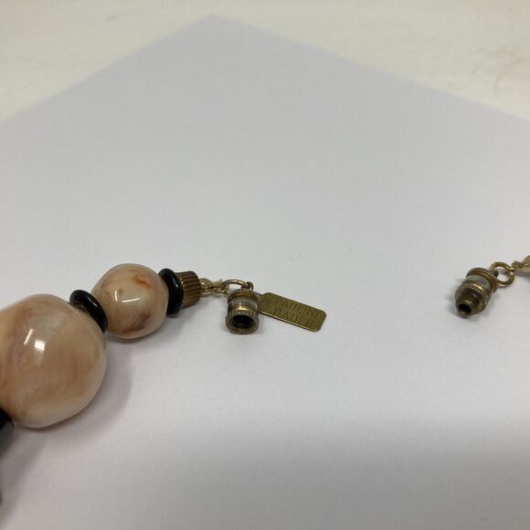 Pauline Rader Chunky Beaded Necklace Choker Style Vintage Earth tones & Black - Picture 8 of 11